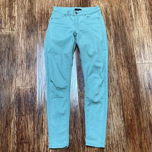H&M mint green cotton skinny pants size 4 - Picture 2 of 6